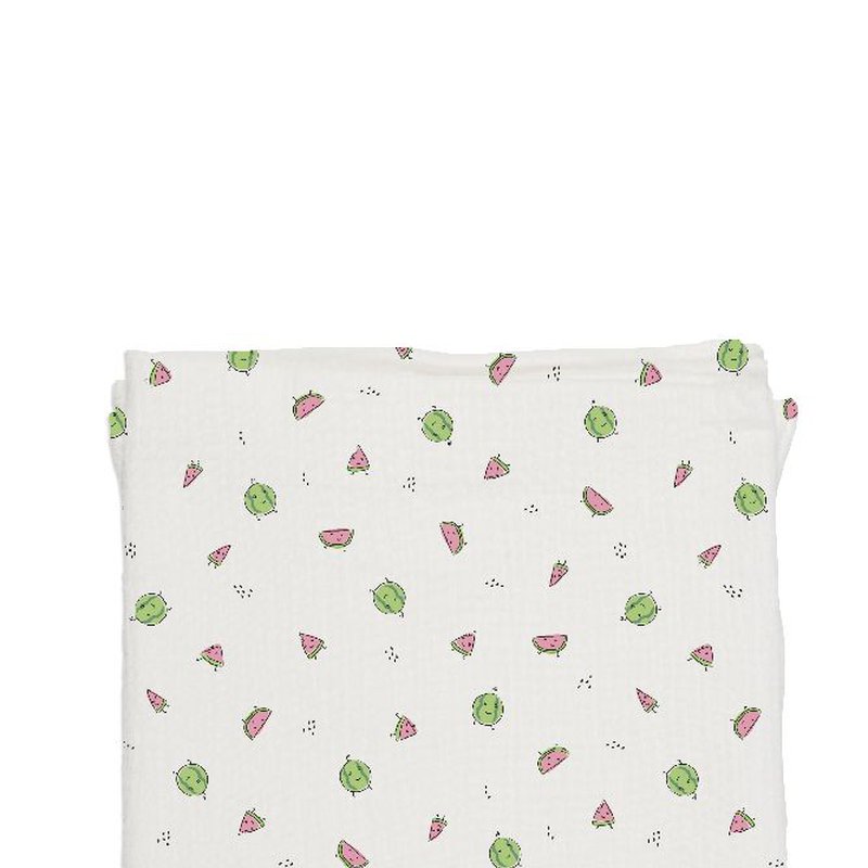 Baby Bites Pieluszka muślinowa 120 x 120 cm Watermelons White BABY BITES