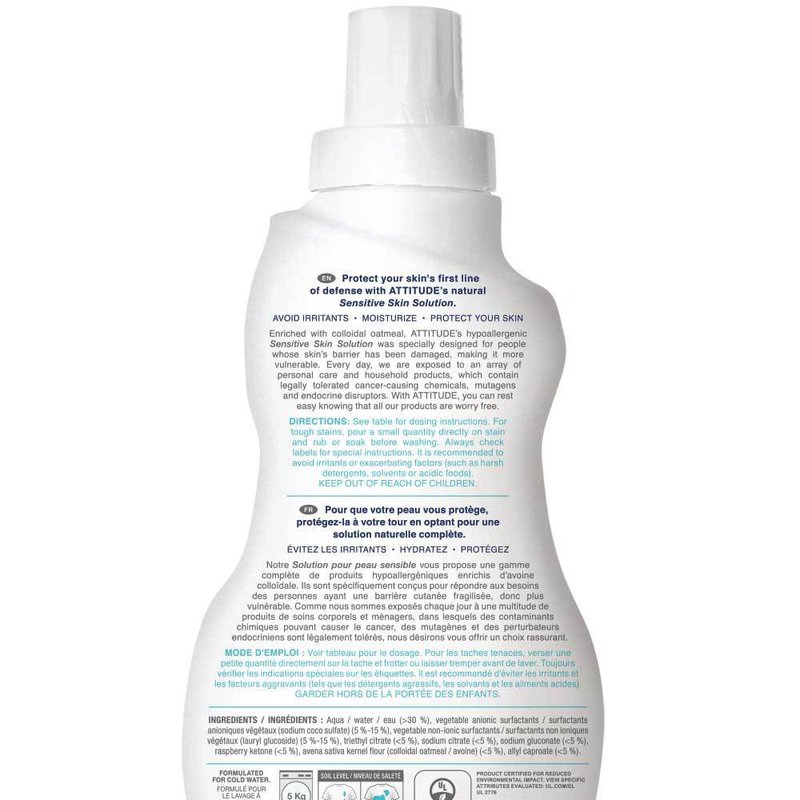 Attitude, Sensitive Skin Baby, Delikatny płyn do prania tkanin dziecięcych, 35 prań, 1L ATTITUDE