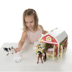 Melissa&Doug® - Stodoła z zamknięciami - stodoła ze zwierzątkami 4szt.