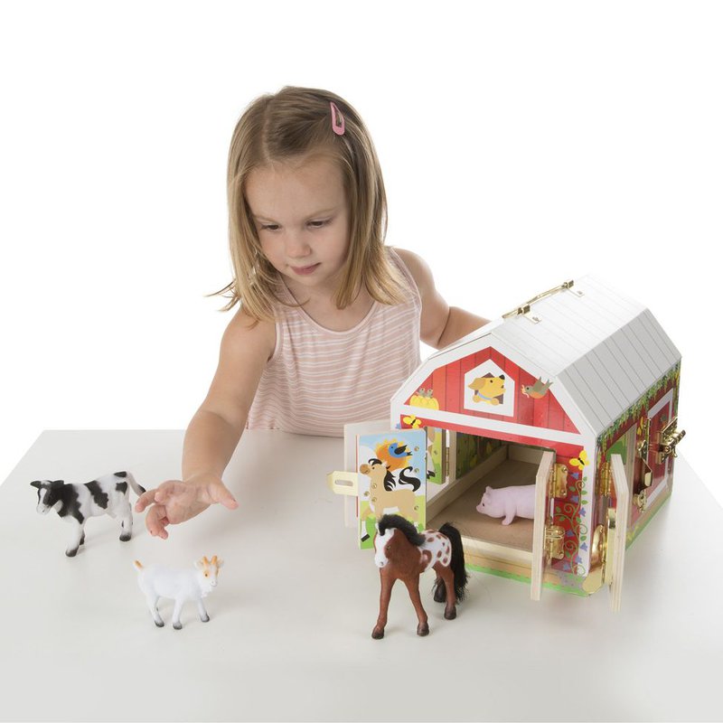 Melissa&Doug® - Stodoła z zamknięciami - stodoła ze zwierzątkami 4szt.