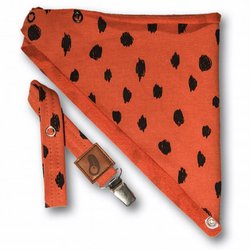Hi Little One - bandanka z zawieszką Leopard Rust  2 in 1
