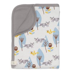 Fresk Kocyk z bawełny organicznej 80 x 100 cm Las Blue FRESK