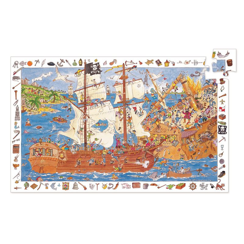 Djeco - Puzzle obserwacja PIRACI - 100 el.DJ07506