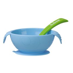 Silikonowa miseczka z przyssawką i łyżeczką, Ocean breeze, b.box