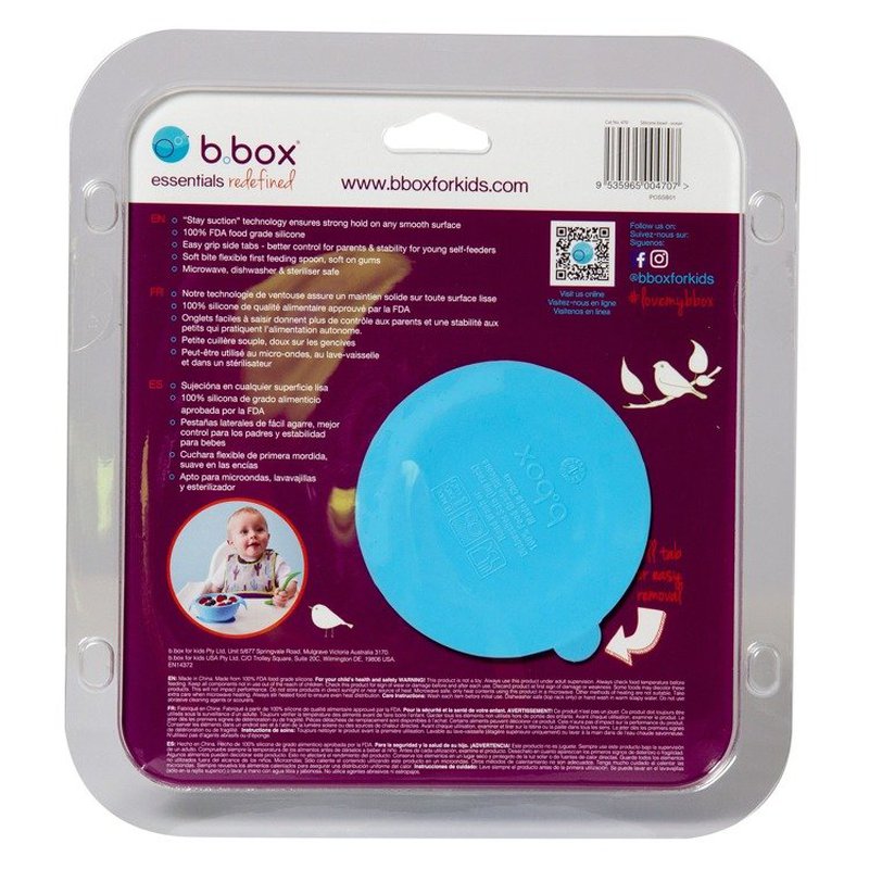 Silikonowa miseczka z przyssawką i łyżeczką, Ocean breeze, b.box