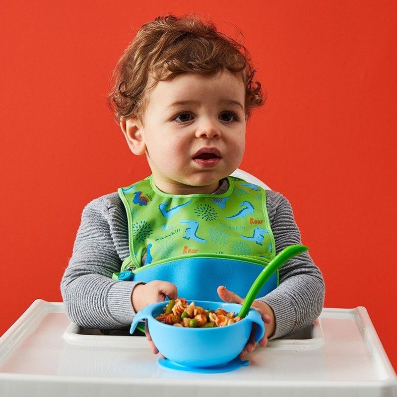 Silikonowa miseczka z przyssawką i łyżeczką, Ocean breeze, b.box