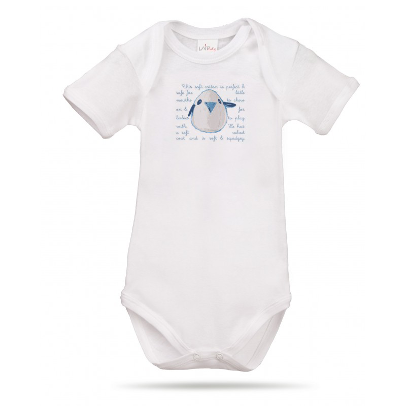 Lait Baby Organic Body Short Sleeve Tweet the Bird Blue