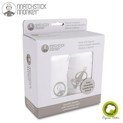 Matchstick Monkey Organic Cotton Swaddle Grey BIO Otulacz z gryzakiem 2 szt