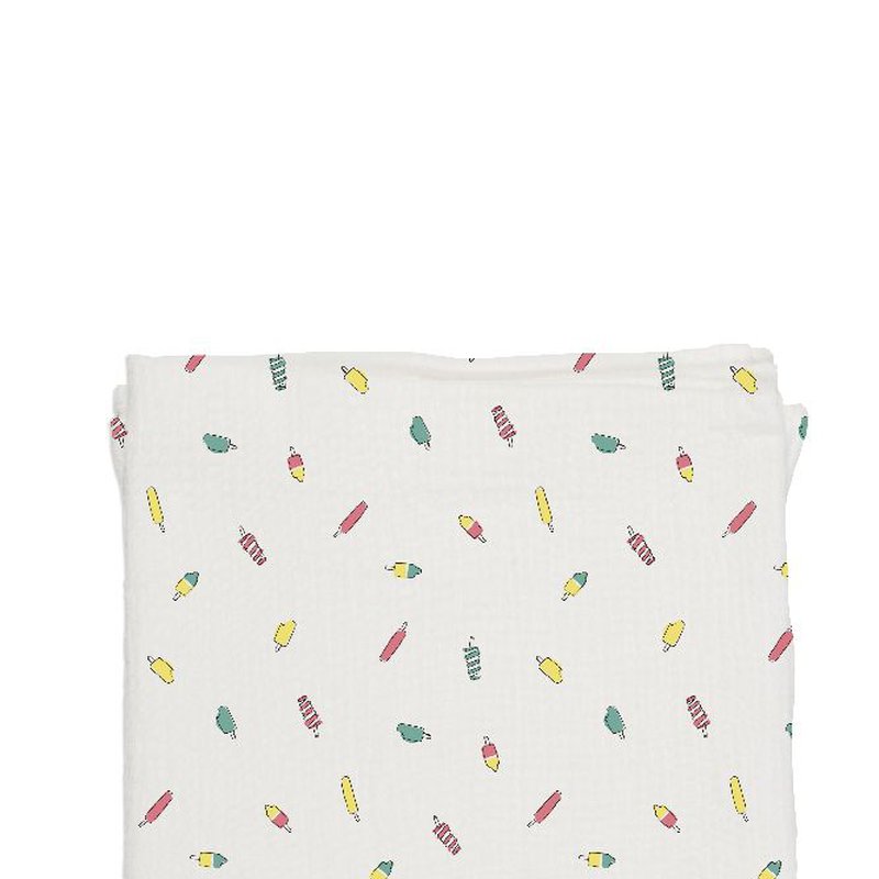 Baby Bites Pieluszka muślinowa 120 x 120 cm Ice-creams White BABY BITES