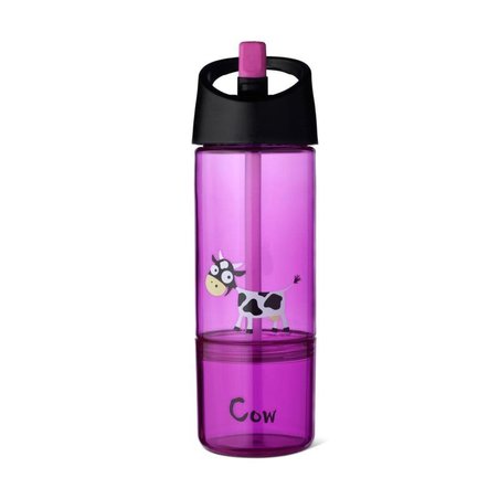 Carl Oscar Kids Bottle 2in1 Bidon z pojemnikiem na przekąski 2w1 Purple - Cow CARL OSCAR