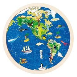 Goki® - Puzzle wzór mapa Świata, Goki 57666