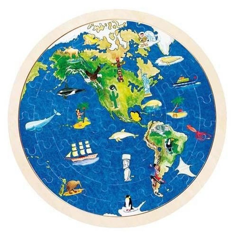 Goki® - Puzzle wzór mapa Świata, Goki 57666