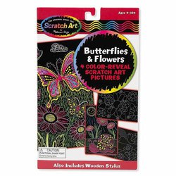 Melissa&Doug® - Zdrapka do grawerowania motylki i kwiatki