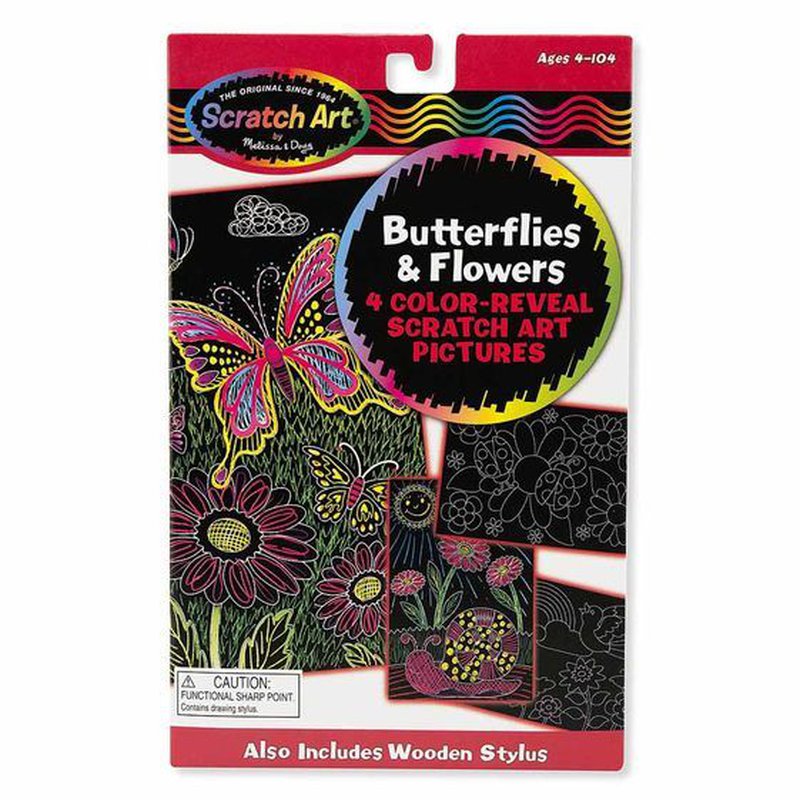 Melissa&Doug® - Zdrapka do grawerowania motylki i kwiatki