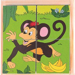 Woody - Puzzle sześcienne kostki Zoo