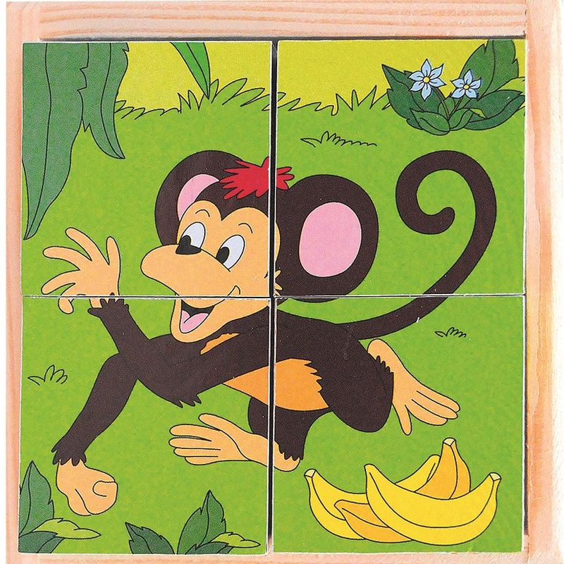 Woody - Puzzle sześcienne kostki Zoo