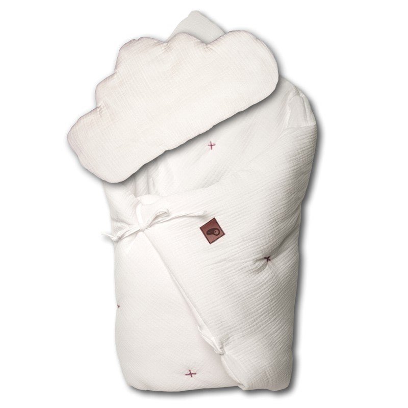 Hi Little One - zestaw kołderka z podusią/ rożek 2 w 1 WHITE