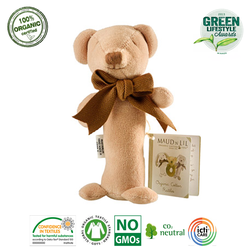 Maud N Lil Cubby The Teddy Stick Rattle Grzechotka Organiczna Miękka