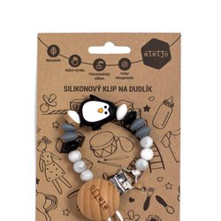 Mimijo - Zawieszka do smoczka pingwin czarny