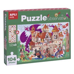 Puzzle obserwacyjne Apli Kids - Zamek 104 el.5+