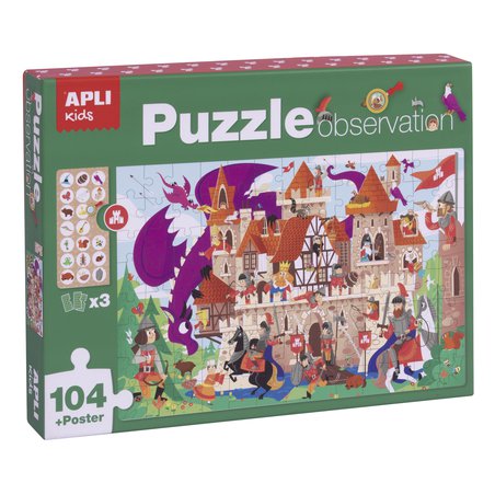 Puzzle obserwacyjne Apli Kids - Zamek 104 el.5+