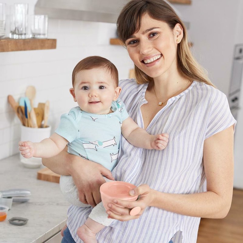 Skip Hop - Zestaw misek Easy-Grab Grey/Soft Coral