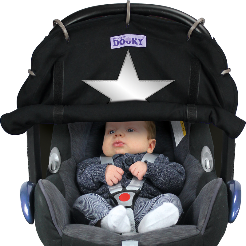 Xplorys - Osłonka do wózka i fotelika Dooky Winter - Black reflective star
