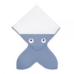 Baby Bites Ręcznik z kapturkiem Rekinek 75 x 75 cm szaroniebieski BABY BITES