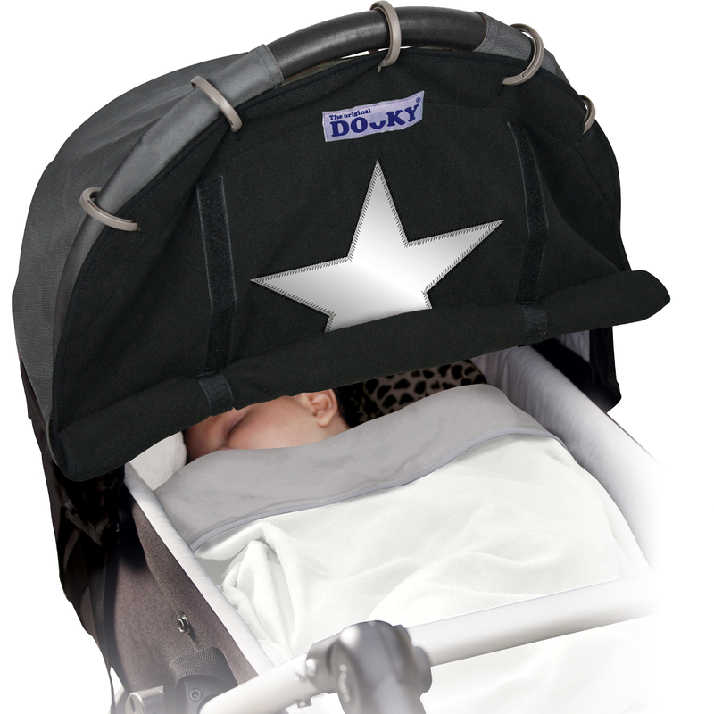 Xplorys - Osłonka do wózka i fotelika Dooky Winter - Black reflective star