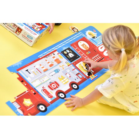 CzuCzu 6500955 Puzzle z dziurką 23 el. Wóz Strażacki 2+
