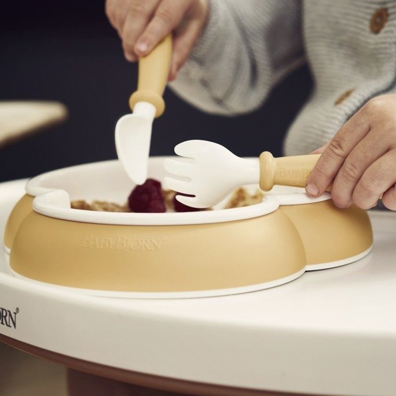 BABYBJORN - zestaw do karmienia - Powder Yellow