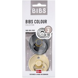 BIBS 2-PACK S IRON & BEIGE Smoczek Uspokajający kauczuk Hevea
