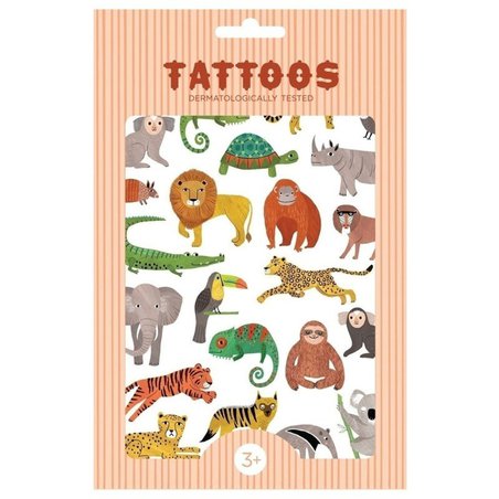 Petit Monkey - Tattoo Jungle Animals imprezowy zestaw tatuaży