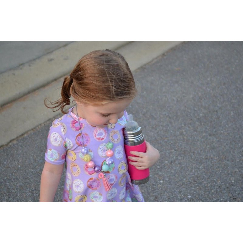 Termobutelka ze smoczkiem i różową osłonką 260 ml, Pura Kiki