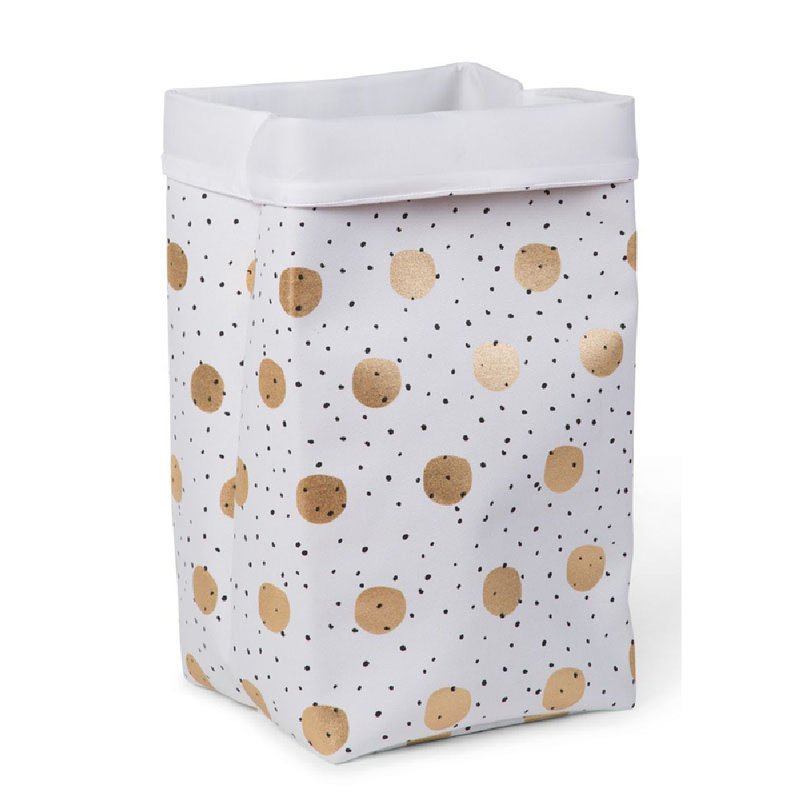 CHILDHOME - Pudełko płócienne 32 x 32 x 60 cm Gold Dots