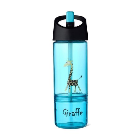 Carl Oscar Kids Bottle 2in1 Bidon z pojemnikiem na przekąski 2w1 Turquoise - Giraffe CARL OSCAR