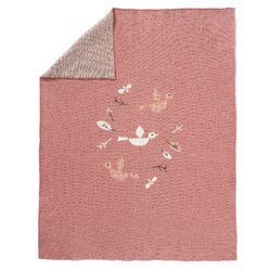 Fresk Tkany kocyk z bawełny organicznej 80 x 100 cm Ptaszki FRESK