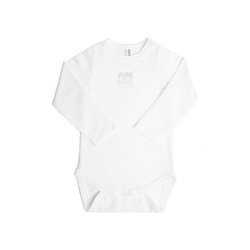 Bamboom - Body Bambusowe z Długim Rękawem, Białe, 18-24m