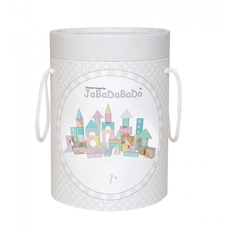 Klocki drewniane pastelowe  w wiaderku 50 szt Jabadabado JaBaDaBaDo