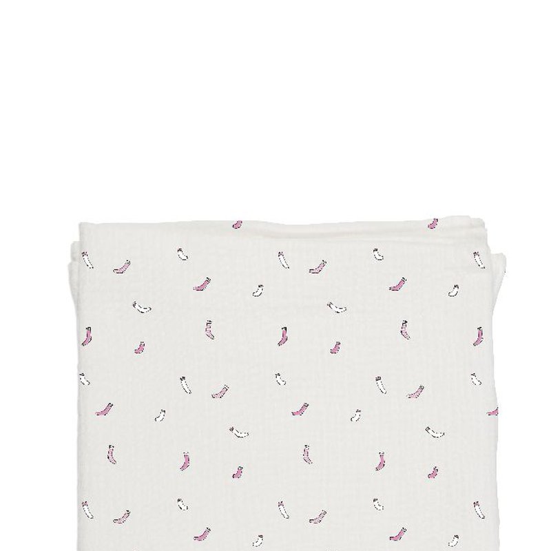 Baby Bites Pieluszka muślinowa 120 x 120 cm Socks White BABY BITES