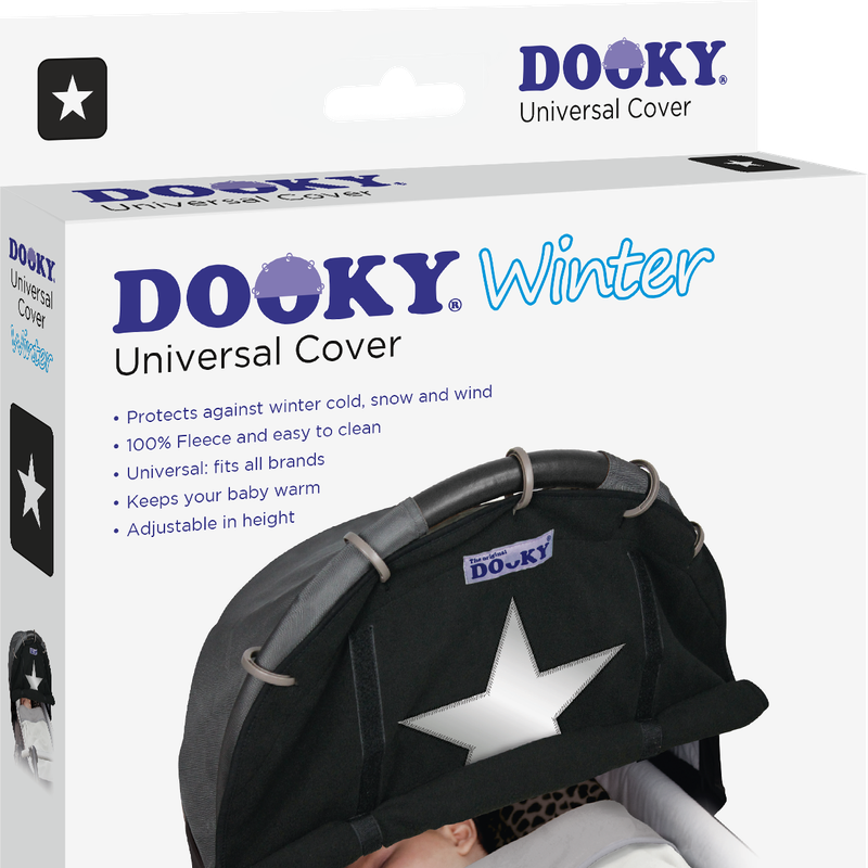 Xplorys - Osłonka do wózka i fotelika Dooky Winter - Black reflective star
