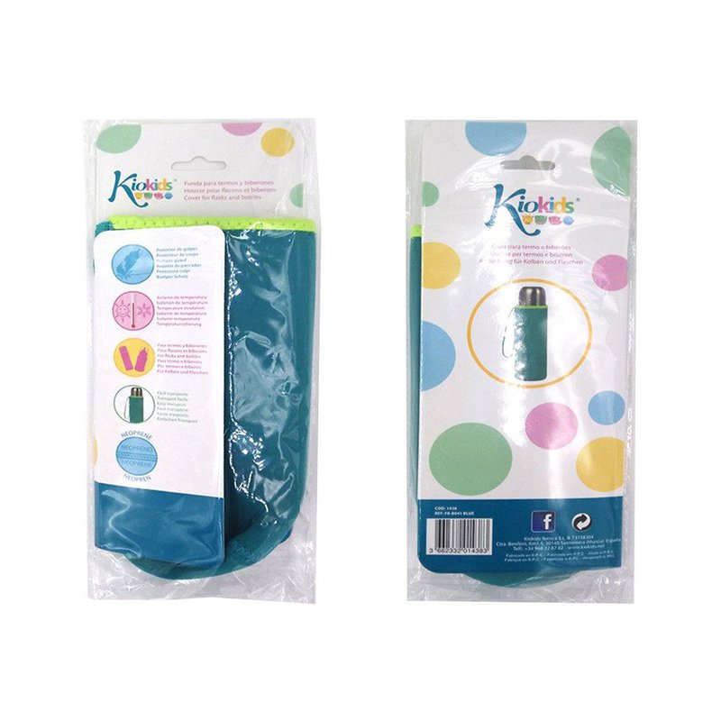 Etui neoprenowe na termos lub butelkę, niebieskie, Kiokids