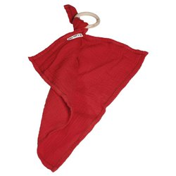 Hi Little One - Przytulanka dou dou z gryzakiem cozy muslin with wood teether Strawberry