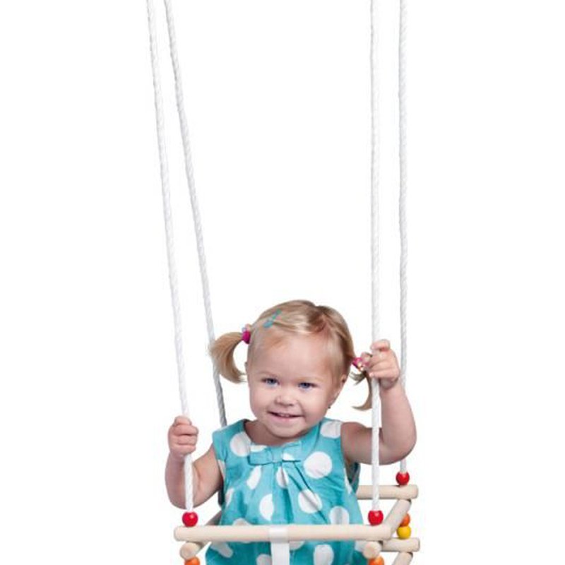 Woody - Huśtawka drewniana kolorowa do 30kg z CE