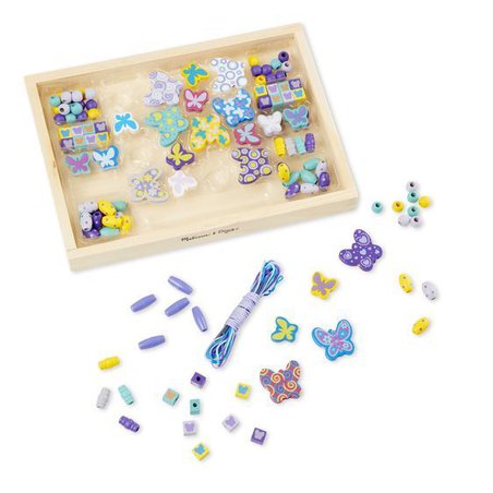 Duplikat# Melissa&Doug® - Melissa, Zestaw drewnianych koralików – motylki