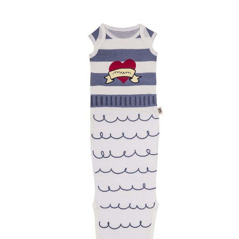 Baby Bites Śpioszki Baby Gown Sailor (0-3 miesięcy) Blue BABY BITES