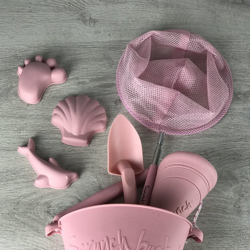 Funkit world - Silikonowe Foremki do piasku 4 szt. Scrunch - Pudrowy Róż